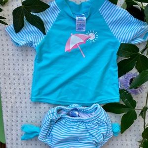 Girls iPlay swimsuit. SPF 50. 6-12 months
